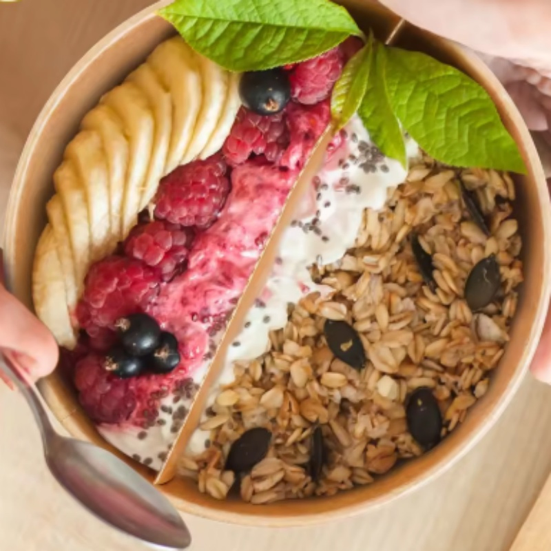 Disposable Waterproof Greaseproof Kraft Paper Salad Box