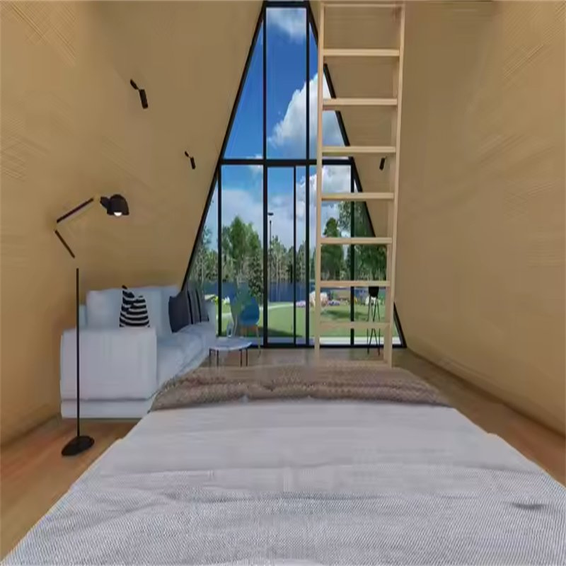 Modern a-Frame Cabin, 29FT Prefab Tiny Home, Portable House, Triangle Prefabricated Steel House
