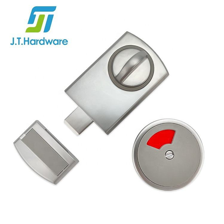 15mm-25mm Zinc Alloy Toilet Cubicle Fittings Wooden Door Toilet Partition Lock with Indicator for Good Price