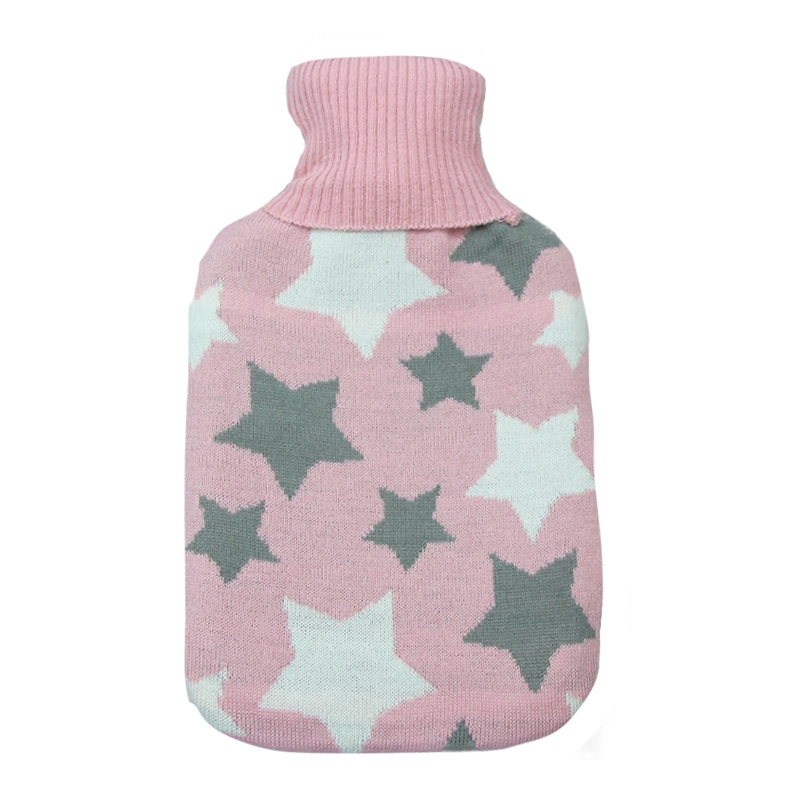 New Design Traditional Star Pattern Custom Knitted Hot Water Bottle Hot Water Bag Rubber Cover