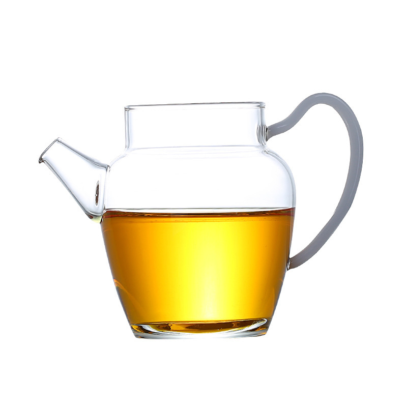 Стеклянный чайник 200 мл, ручная работа, жаропрочное стекло