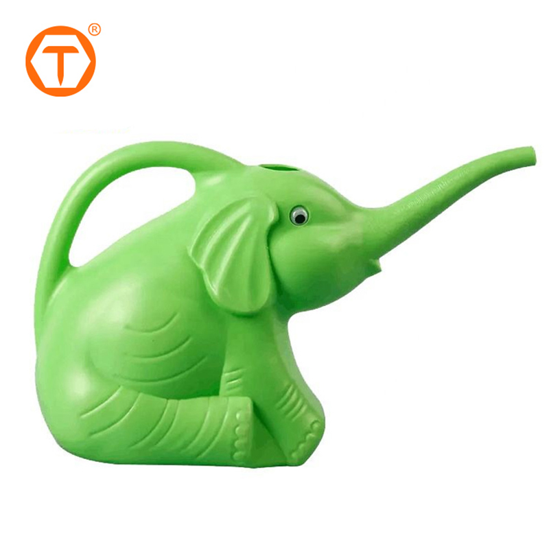 2 Litre Colored Mini Animal Elephant Shape Green Cartoon Garden Plastic Watering Can for Kids