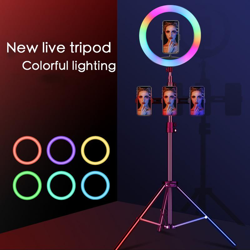10“ 12” 14“ 18” 22 Inch RGB Ring Light LED Video Light Makeup Lamp with 2.1m Tripod Stand