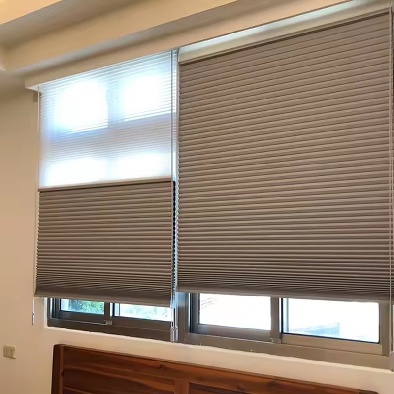 Motorized Top Bottom up Honeycomb Blinds, Cordless Cellular Blinds