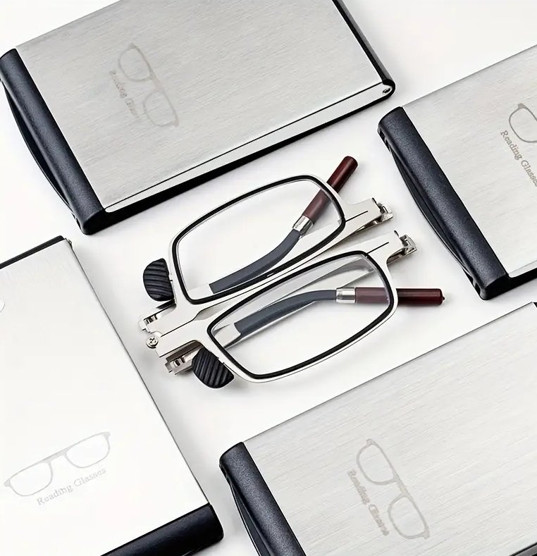 Portable Foldable Anti-Blue Light Reading Glasses, Ultra-Thin for Both Men and Women