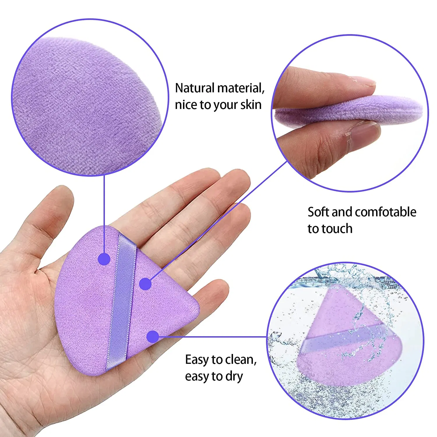 12 Pieces Powder Puff Face Triangle Makeup Puff for Loose Powder Soft Body Cosmetic Foundation Sponge