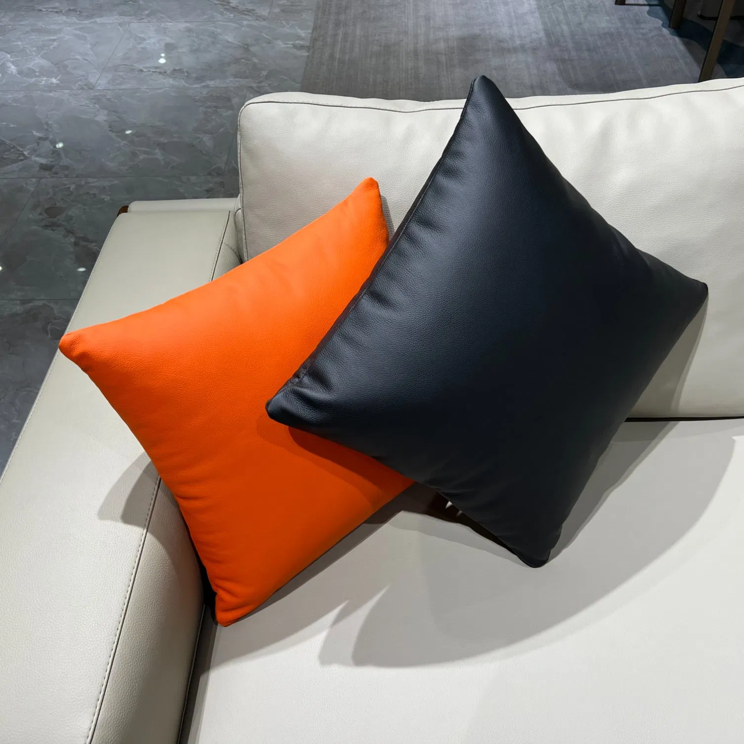 Home Decor Pillows Case Full Grain Leather Car Chair Sofas Cushions