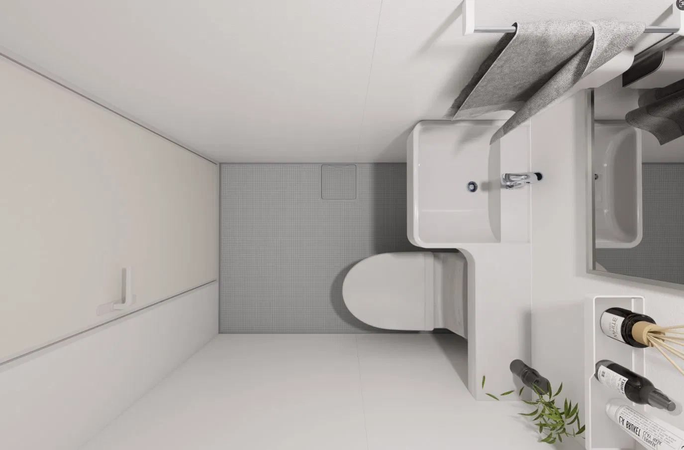 One-Piece Bathroom Modular Bathroom Bathroom Unit Superior Craftsmanship Space-Saving, Modern & Unified Design