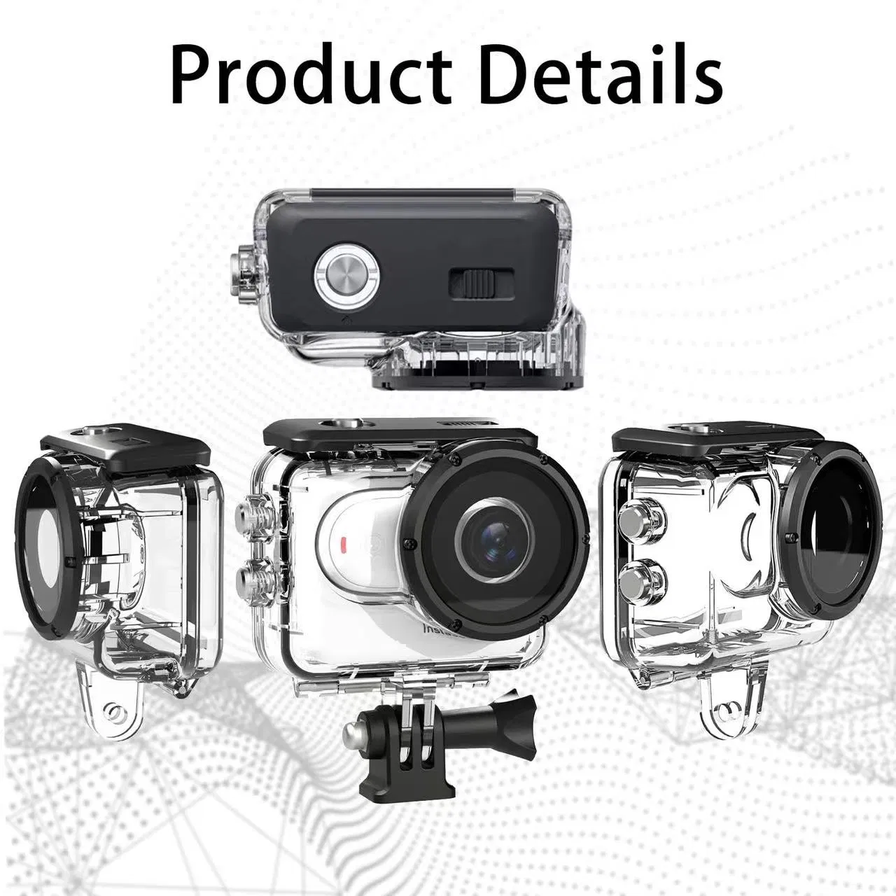 60m /196FT Waterproof Case for Insta360 Go 3, Protective Underwater Dive Housing Shell with Bracket Accessories for Insta360 Go3 Action Camera