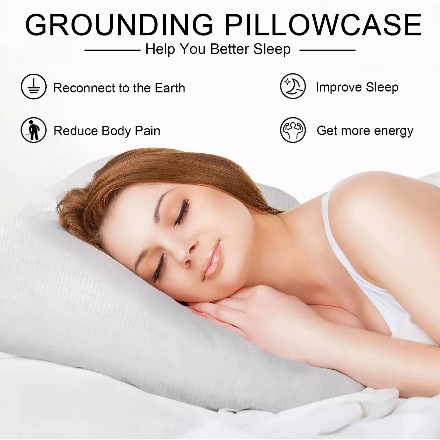 Conductive High Quality Earthing Grounding Pillow Case for Good Sleep