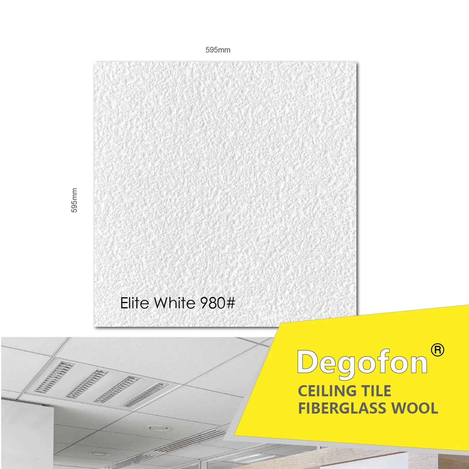 High Quality Suspended Acoustic Mineral Wool Ceiling