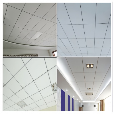 Soundproof Suspended Fiberglass Ceiling Fireproof Construction Material for Public Areas