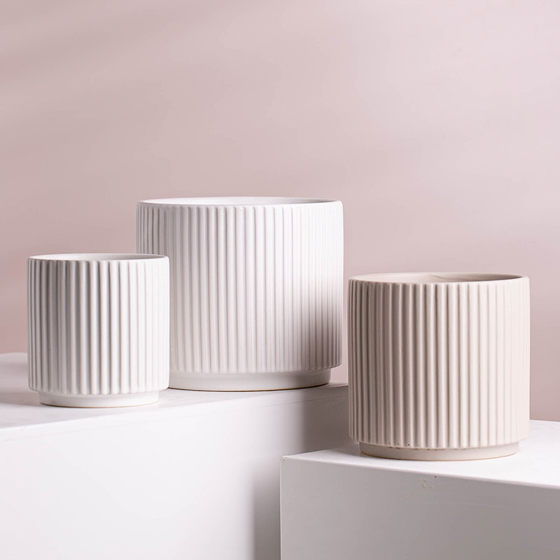 Кашпо керамические белые Bluk для комнатных растений