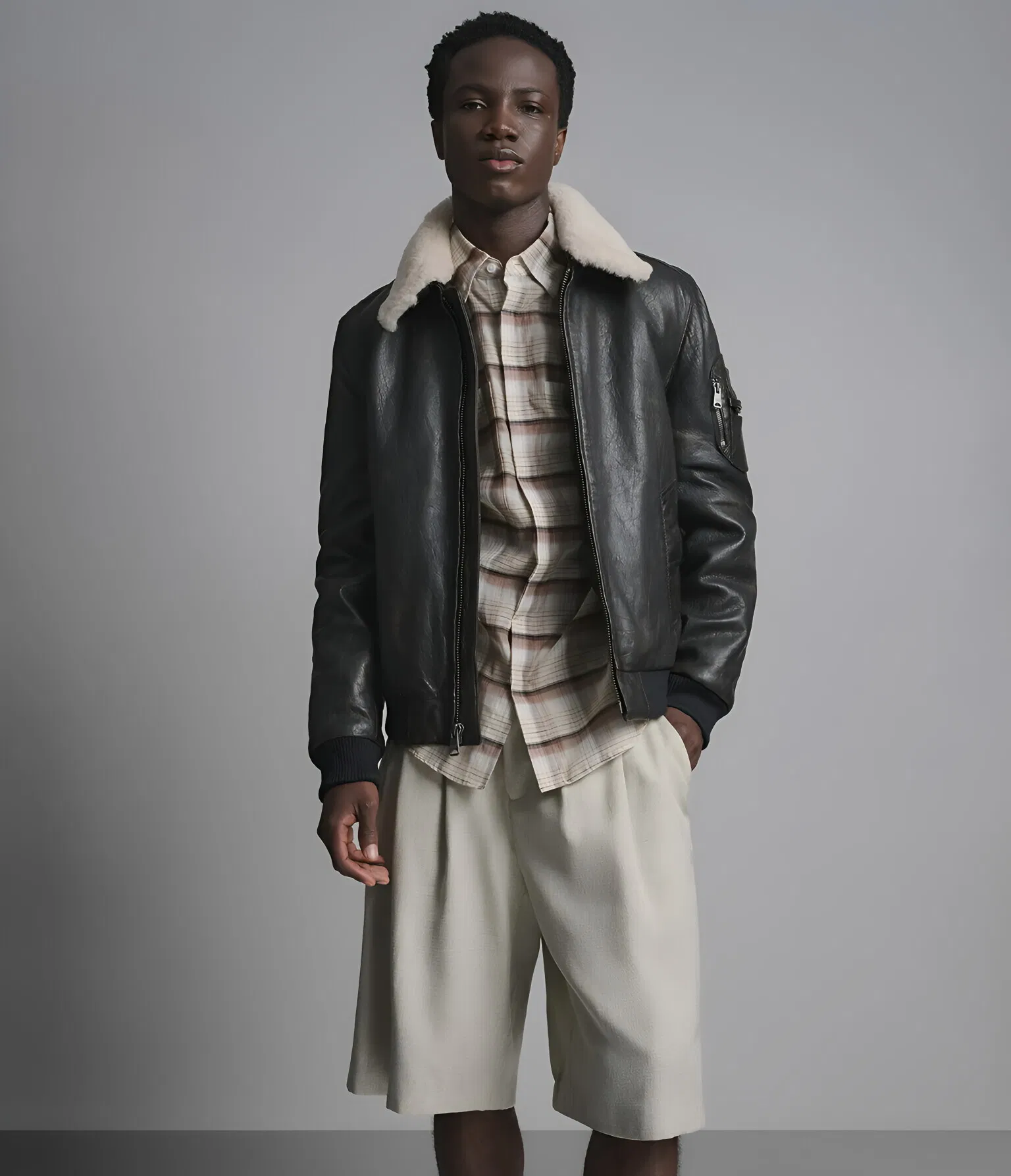 Premium Faux Leather Biker Jacket for Men with Warm Fur