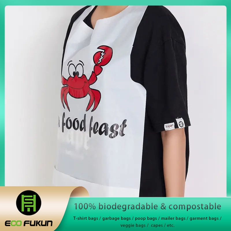 Disposable Compostable Bib, Adult Bib for Food