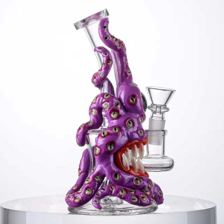 Hot-Sale Octopus Bugbear Artwork Glass Pipe Puff Electric Hookah