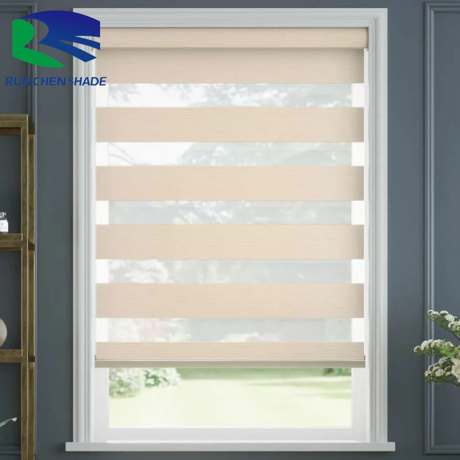 Motor Electrical Zebra Blinds Window Roller Shades of Living Room