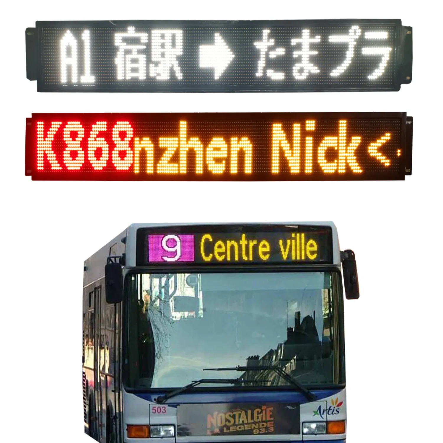 P7.62 Electronic Bus Destination LED Programmable Sign Display