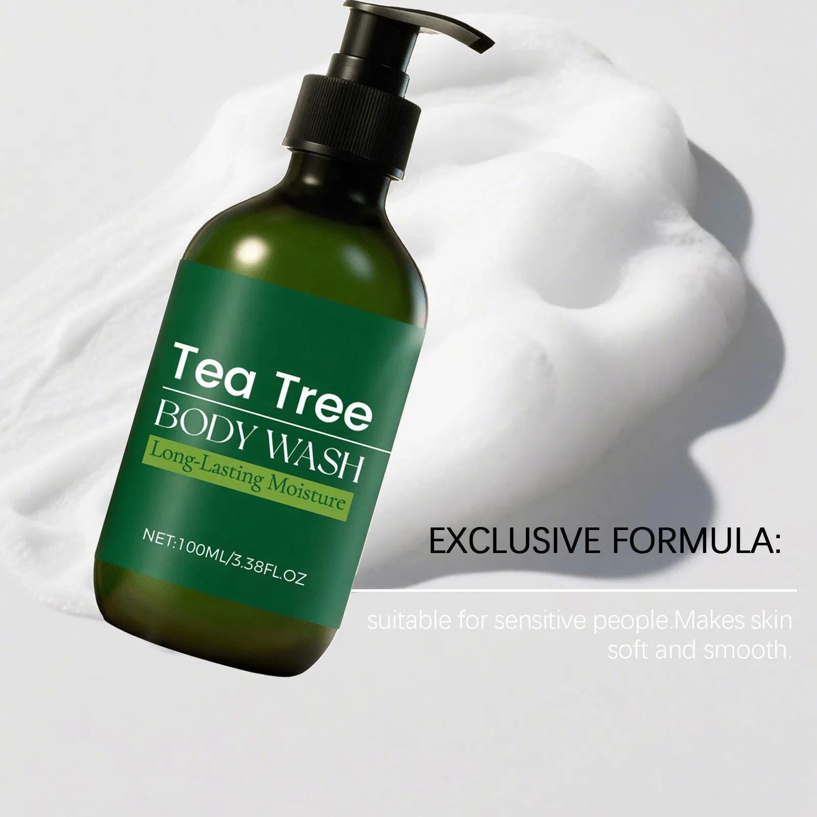 Private Label Organic Herbal Shower Gel Tea Tree Body Wash Moisturizing Whitening Perfumed Bath Body Wash