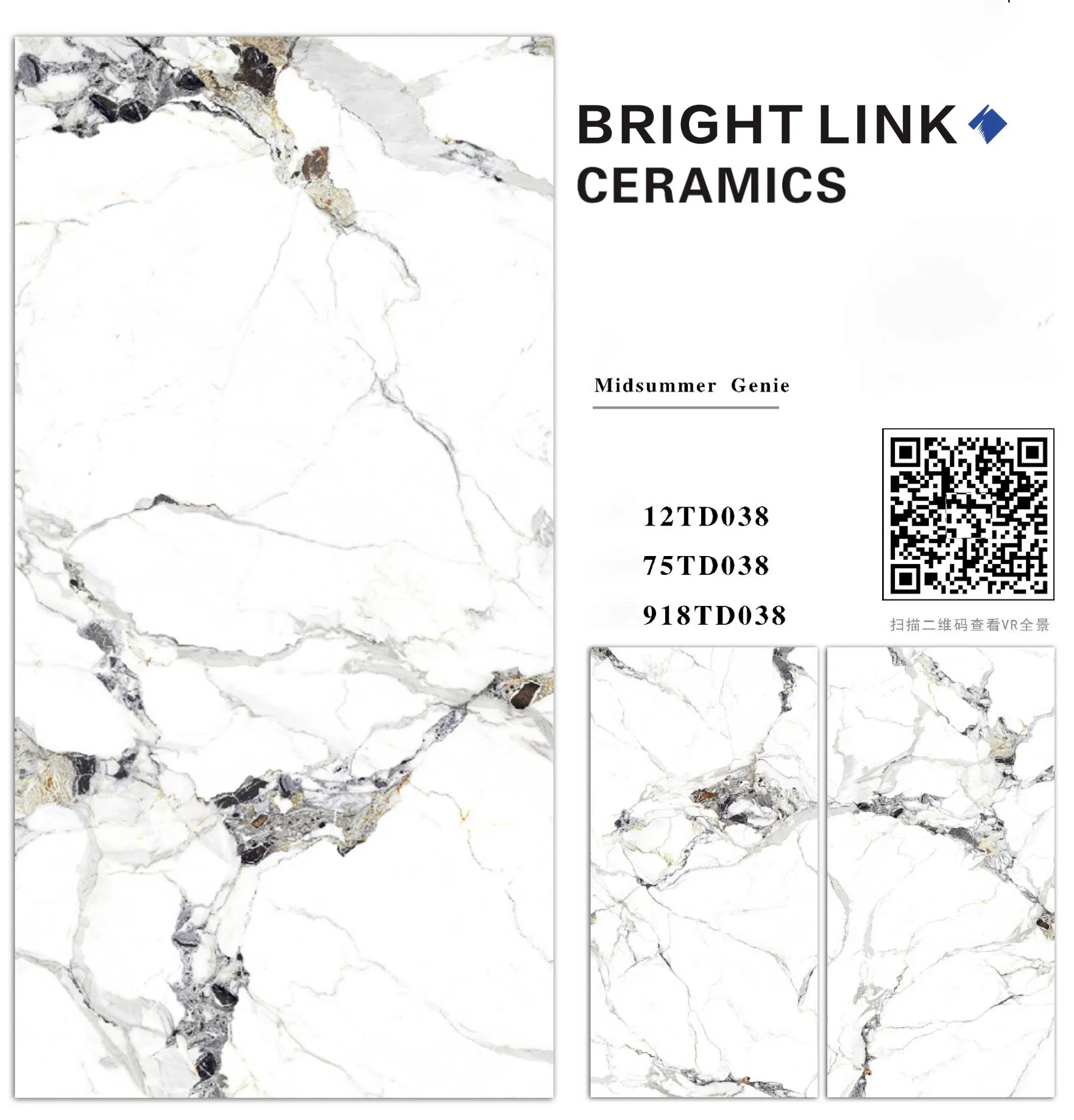 Bathroom Kitchen Marble Glazed Vitrified Floor Porcelain Tile