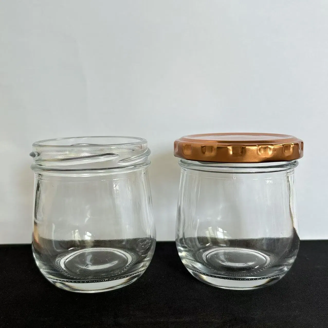 150ml Glass Yogurt Jar with Elegant Gold Metal Lid