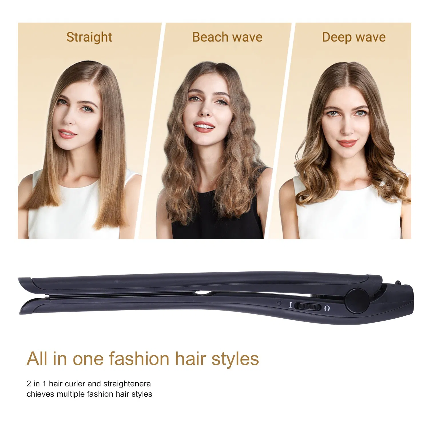 2 in 1 Hair Curler Professional Customized Flat Iron Hair Straightener