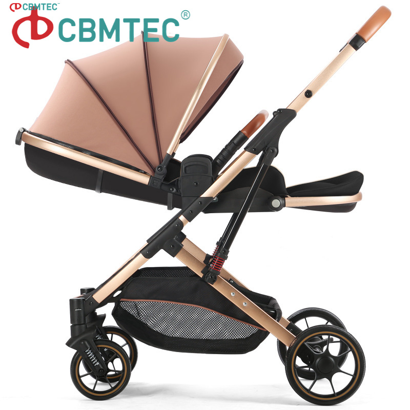 Convertible Bassinet Reclining Stroller Foldable Pram Carriage Baby Stroller