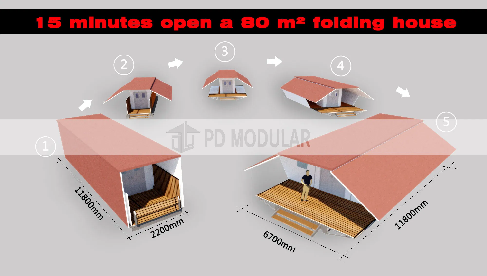 2019 Newest Largest Prefabricated Modular Expandable Folding House and Apartment