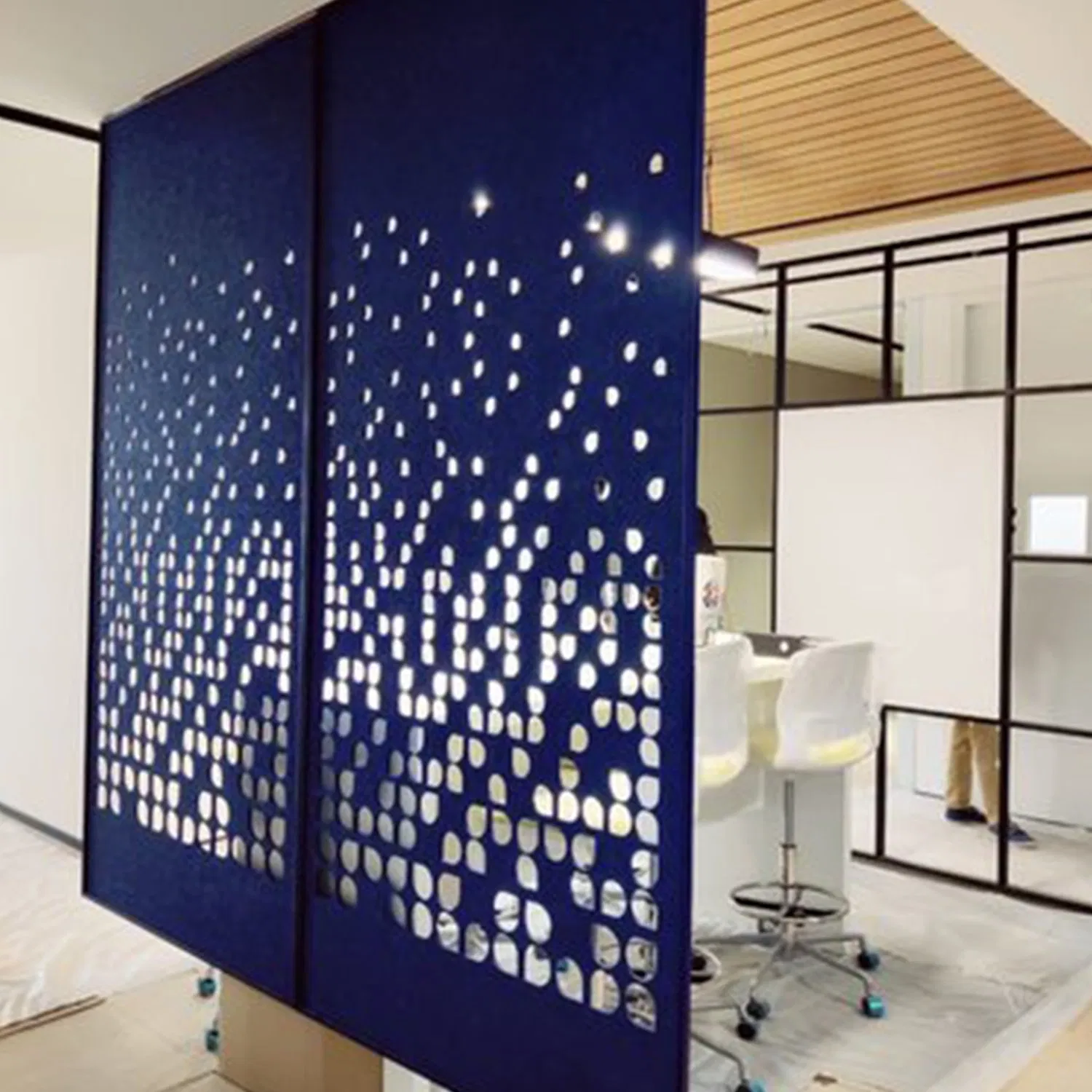 Customized Restaurant Cafe Office Fashion Polyester Fiber Felt Sound-Absorbing Partition Screen