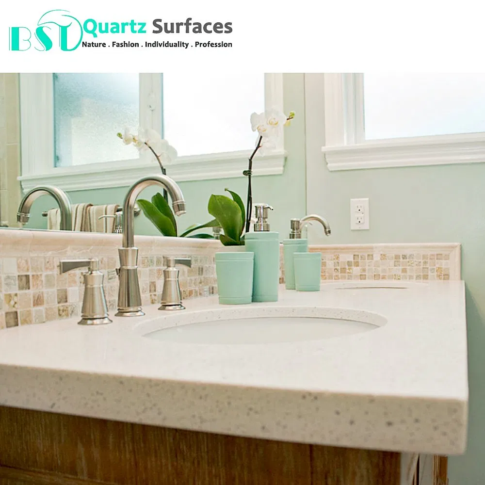 Artificial Bathroom Quartz Stone Vanity Top