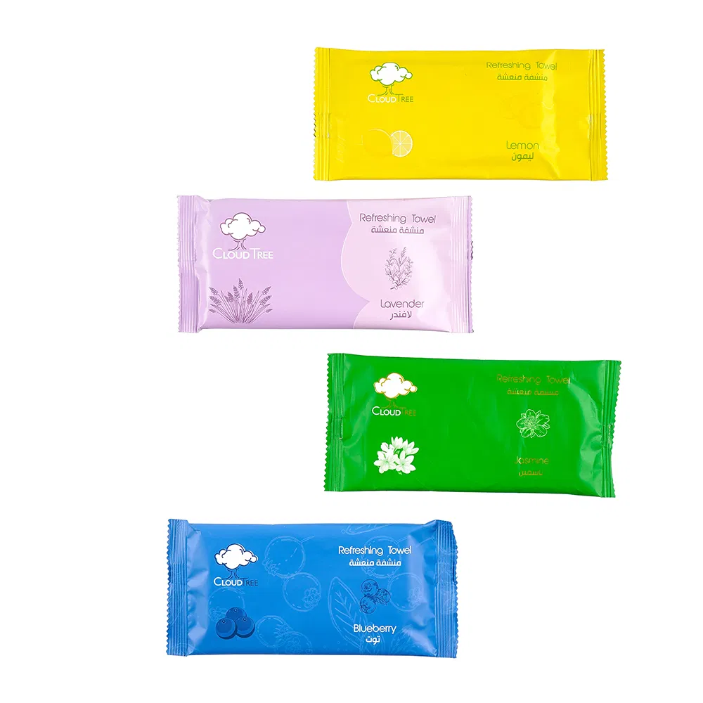 Customized Scents Refreshing Wet Towel Wet Tissue for Airlines Hotel Restaurants