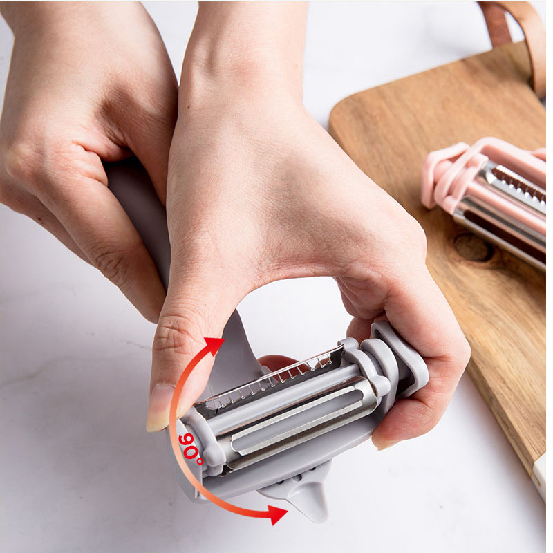 Stainless Steel Rotary Peeler with Plastic Handle Multi-Functional Peeler 3in1 Vegetables Fruit Peelers Kitchen Peeling Tool Esg12110