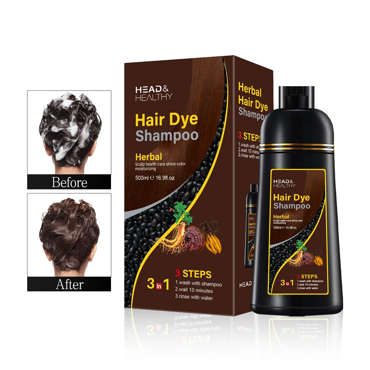 Nourishing Black Hair Dye Shampoo for Radiant Color Results
