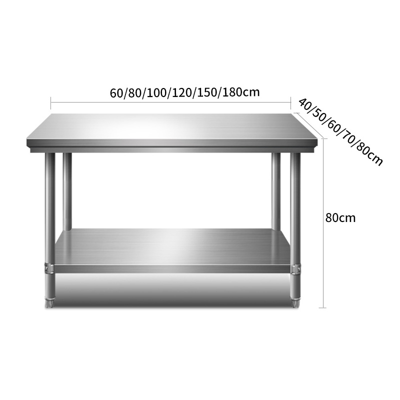 Commercial Kitchen Stainless Steel Restaurant Worktable Without Backsplash