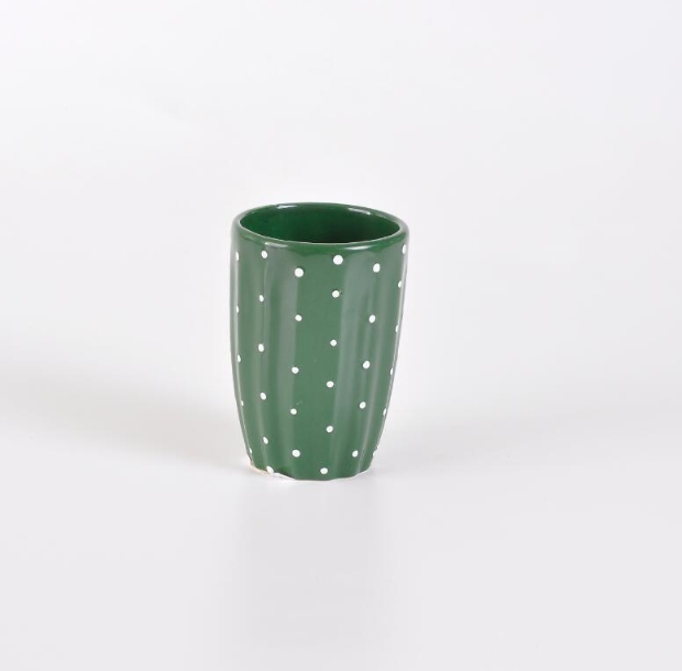 Cactus Motif Single Ceramic Dispenser Tidy Look Neutral Bathroom Accessories