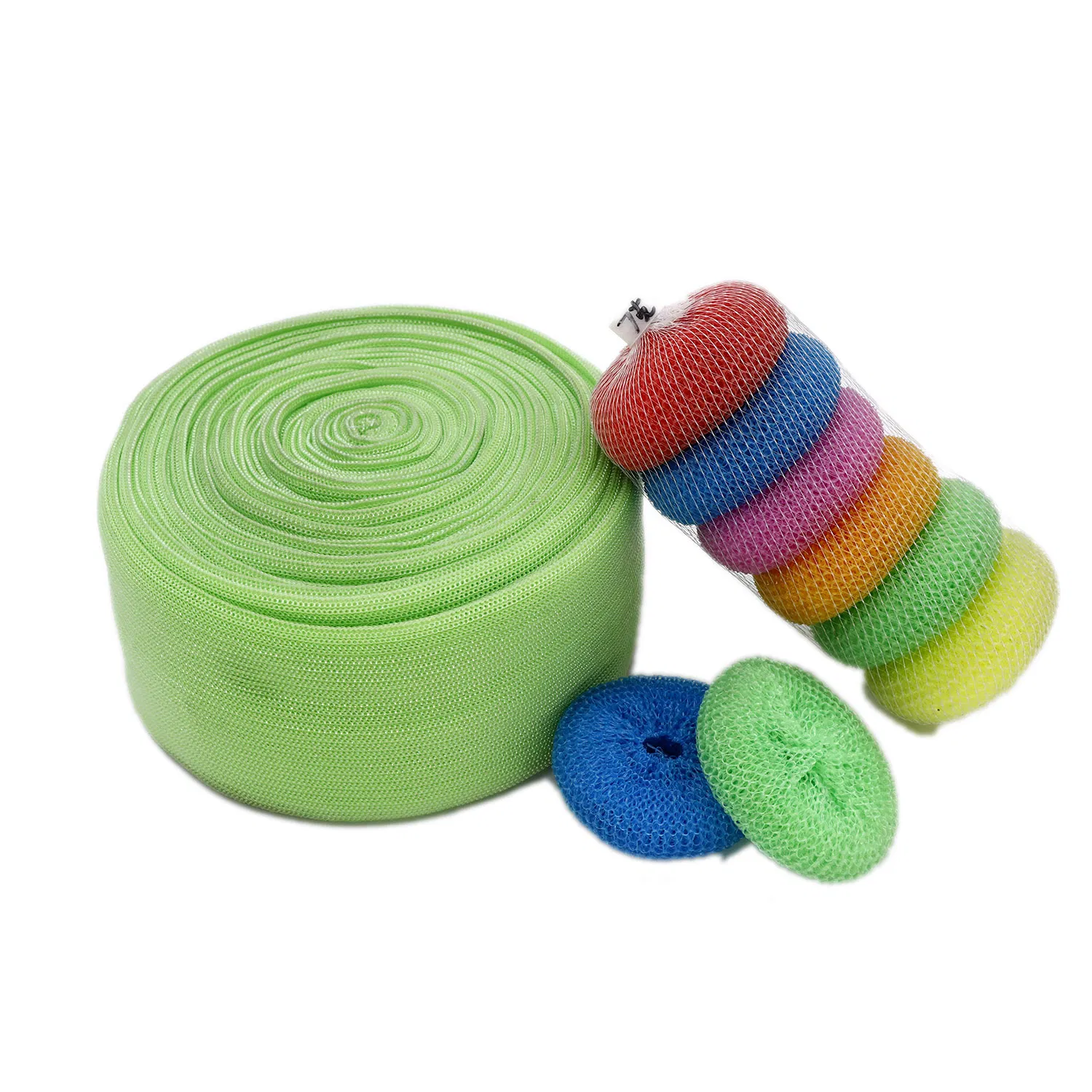 Household Daily Necessity Products Kitchen Plastic Cleaning Mesh Scourer with Cardboard Box