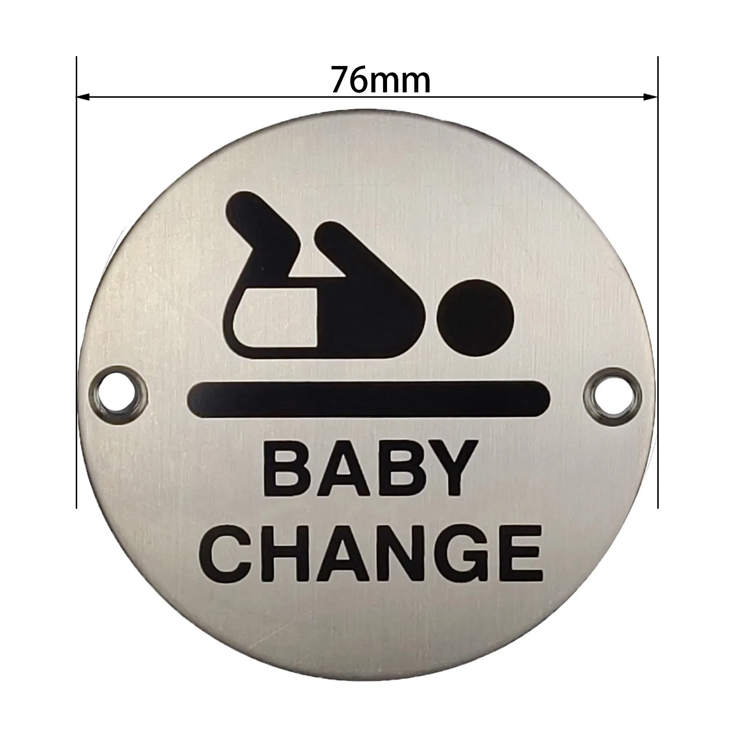 Unisex Etched Door Plate Brushed Stainless Steel 304 Etching Sign with Screws
