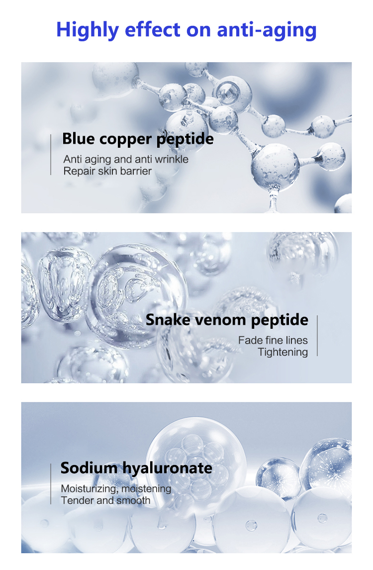 Private Label Anti Wrinkle Face Firming Blue Copper Peptide Face Serum