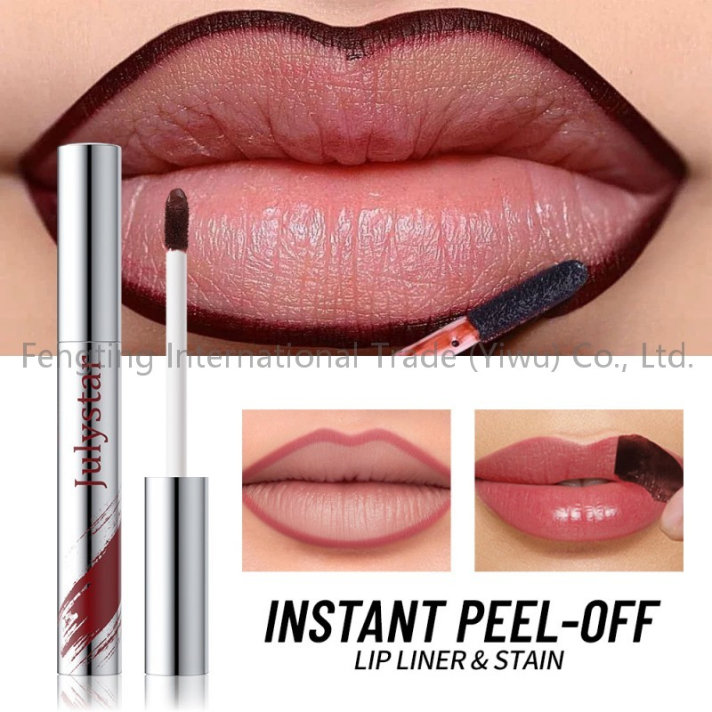 Waterproof Long Lasting Lip Stain High Pigment Vitamin E Hyaluronic Acid Nourishing Matte Peel off Lip Liner
