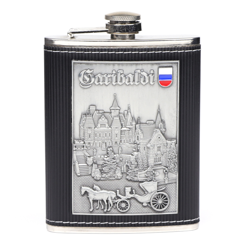 Manufacturer Wholesale Custom Engraved Logo Stainless Steel Tourist Souvenir 8oz Liquor Hip Flask