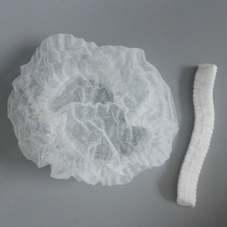 Clean Room Disposable White Nonwoven Bouffant Cap