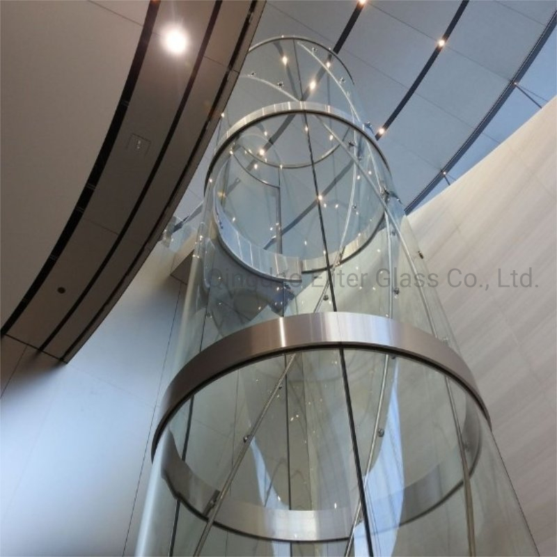 Residential Commercial PVB Sgp Curved Tempered Laminated Safety Glass for Elevators Factory Price