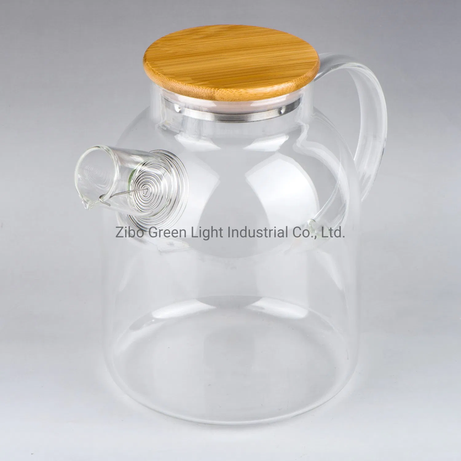 High Borosilicate Glass Tea Pot with Glass Handle and Bamboo Lid