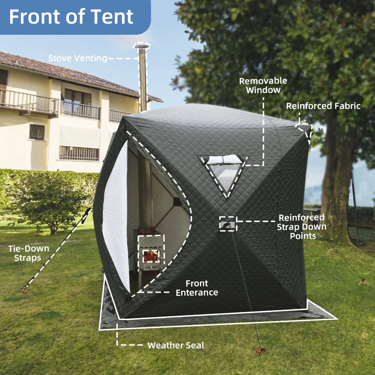 Уличная баня-палатка на дровах на 4 человека
