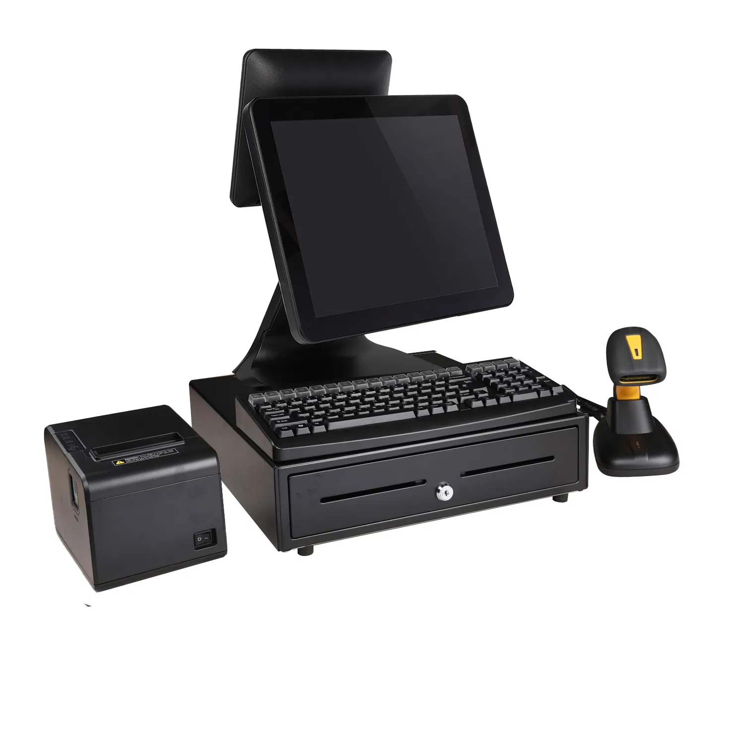 Windows POS Hardware Dual Screen All in One Touch PC Touch Screen POS Terminal Cash Register for Supermarket POS Solution