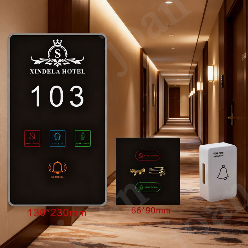 Tempered Glass LED Doorplate Touch Doorbell Dnd Mur Free Logo Customed Room Number Sign Electronic Doorplate Do Not Disturb Room Status Panel