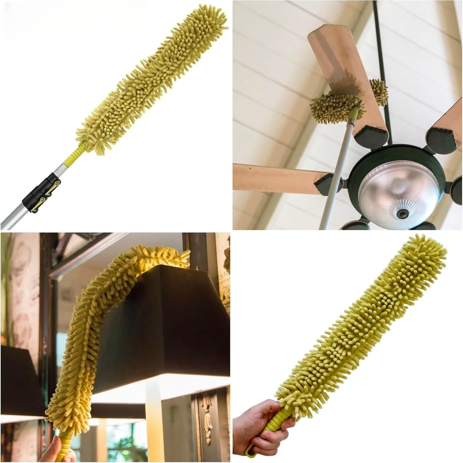 Telescoping Pole Attachment Extension Pole for Cleaning, Feather Duster, Window Washing Kit, Paint Roller, Window Squeegee High Reach Extendable Kit