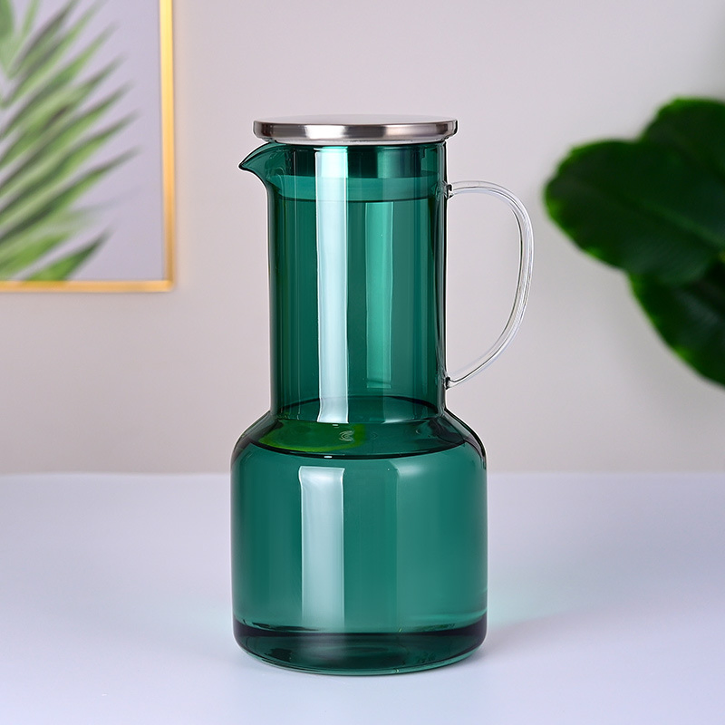 1700ml Popular Wholesale Unique Coloured Cool or Hot Drinking Water Pitcher Glass Kettle