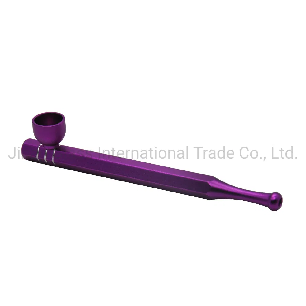 Pencil Shape with Silver Stripe Pipe Smoking Pipe