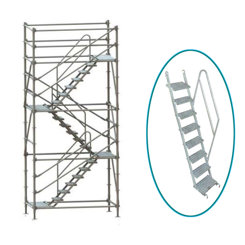 Steel Access Scaffold Step Ladder with Hook and Handrail for Parts Construction